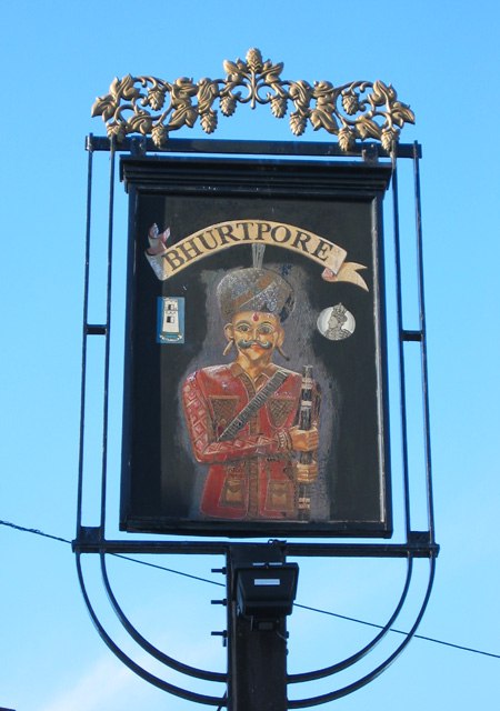 The Bhurtpore Inn (The Bhurty) — pub sign photograph (2007)